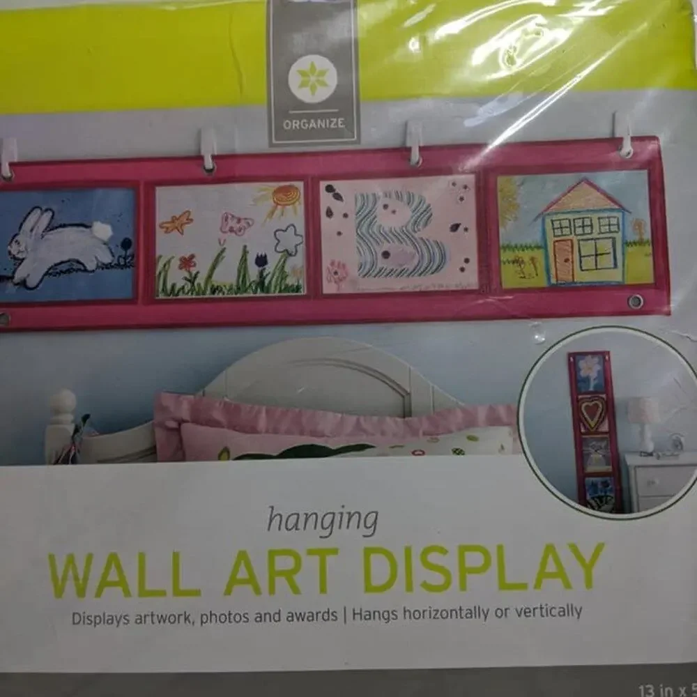 NEW Wall Art Organizer Display Pink Clear Windows